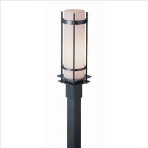   Light Outdoor Post Lantern Finish Natural lron, Shade Color Pearl