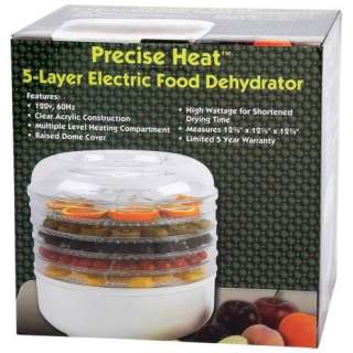 Precise Heat™ 5 Layer Electric Food Dehydrator, High Wattage, 5 Year 