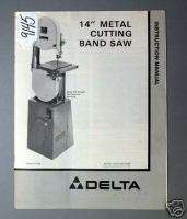 Delta Instruction Manual for 14 Metal Cutting Band Saw  