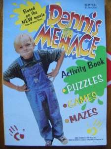 DENNIS THE MENACE~ACTIVITY BOOK~MOVIE TIE IN PB BOOK~1993~  