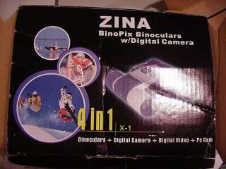 Zina Binopix 10x25 binoculars w/ digital camera 4 in 1  