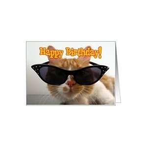  Birthday Teen   Cool Cat with Sunglasses Card Health 