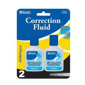 BAZIC 20ml/0.7 fl. oz. Correction Fluid w/ Foam Brush (2 
