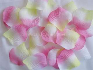 1000 PINK/YELLOW silk rose petals wedding party favors  