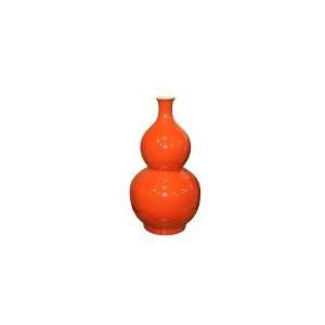  Orange Crackle Gourd Vase