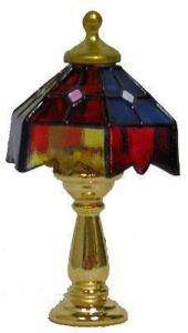 MS Doll House Miniatures Brass Tiffany Lamp  