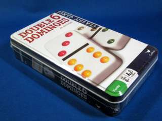 Double Six Color Dot Dominoes Classic Games Tin Box 047754510010 