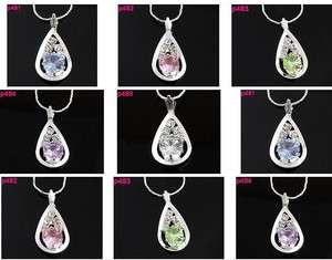 shinning Crystal drop Charm pendant necklace p481 485  