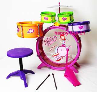   My First Toy Kid Drum Set Instrument Musical Big Band Play Set PINK