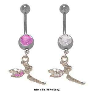 Dangling Fairy Belly Button Ring Surgical Steel   YO37780 