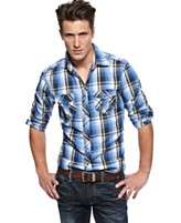 INC International Concepts Shirt, Long Sleeve Taylor Plaid Shirt