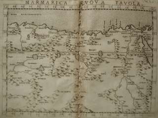 Genuine Antique map of north eastern Africa. by Ruscelli, c.1561 