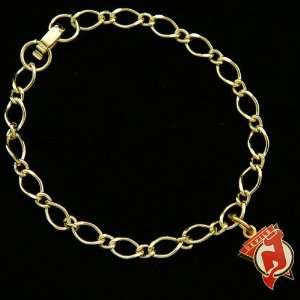  NHL New Jersey Devils Ladies Gold Tone Charm Bracelet 