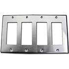   Brushed Stainless Steel Quadruple Plate 4 Gang Cover 7734 Face Plate