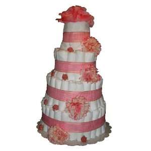  4 Tier Blossoming Floral Diaper Cake 