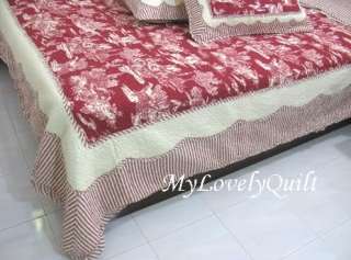 Up for sale is an elegant Queen size Patchwork Quilt 3pc set. This set 
