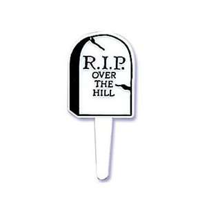  R.I.P. Over the Hill Tombstone Cupcake Picks   12ct 