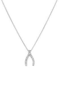 Roberto Coin Diamond Wishbone Pendant Necklace  