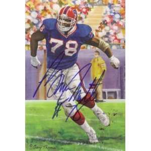 Bruce Smith Autographed Buffalo Bills Goal Line Art Card