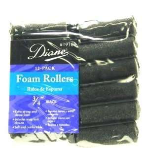  Diane Foam Rollers, Black, 3/4 Inch Beauty