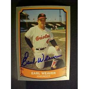Earl Weaver Baltimore Orioles #179 1989 Baseball Legends Signed 