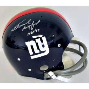 Frank Gifford Signed Helmet   TK Throwback HOF 77 JSA   Autographed 