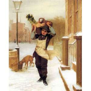   Oil Reproduction   John George Brown   24 x 30 inches   Delivery Boy