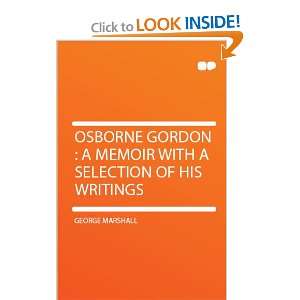  Osborne Gordon  a Memoir With a Selection of His Writings George 