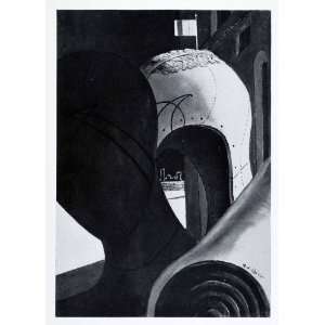 1941 Print Blinding Light Giorgio de Chirico Portrait Engine Train 