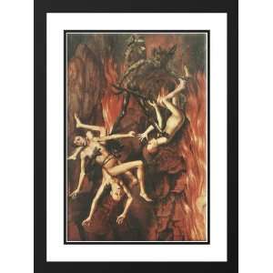 Memling, Hans 19x24 Framed and Double Matted Last Judgment Triptych 