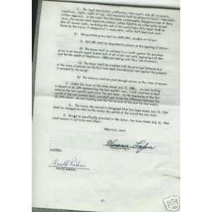 HAROLD ROBBINS HAND SIGNED CONTRACT AUTOGRAPHED