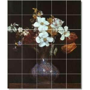 Henri Fantin Latour Flowers Floor Tile Mural 15  30x36 using (30) 6x6 