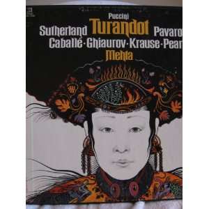  PUCCINI TURANDOT Joan Sutherland / Pavarottie 3 LP BOX SET 