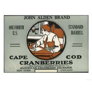 Cape Cod, Massachusetts   John Alden Brand Cranberry Label Premium 