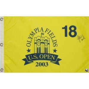 Justin Leonard Signed 2003 Olympia Fields US Open Pin Flag  