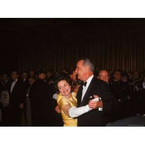 President Lyndon Johnson Dancing with Wife Lady Bird at His Inaugural 