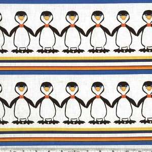  45 Wide Lindseys Penguins Happy Stripes Multi Fabric By 