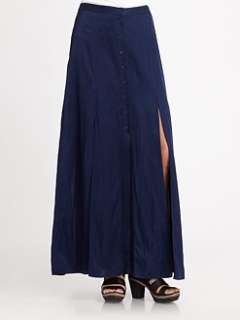 AIKO   Silk and Cotton Maxi Skirt