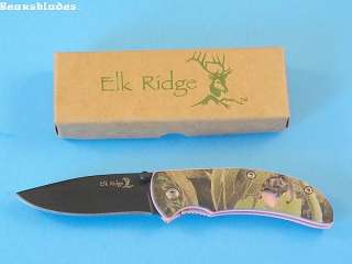Elk Ridge ER120 Pink Camo Linerlock Pocket Knife  