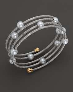 Charriol Classique Wrap Bangle with Cultured Freshwater Pearls