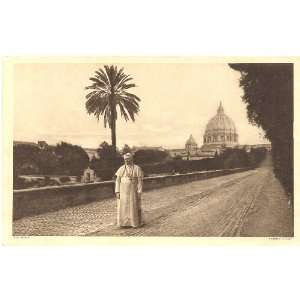  1910 Vintage Postcard Pope Pius X with view of St. Peters 