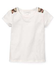 Burberry Girls Shoulder Patch Jersey Tee   Sizes 7 14