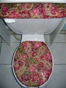Paisley fabric muticolored Toilet Seat Cover Set  