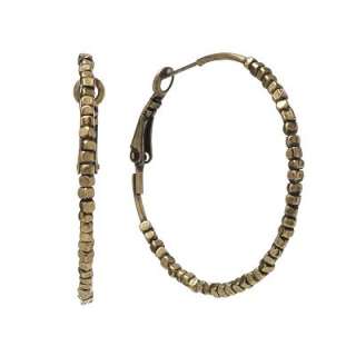 SONOMA life + style® Gold Tone Beaded Hoop Earrings