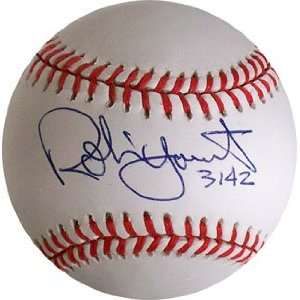Robin Yount Signed Baseball   with 3142 Inscription