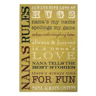 Nanas Rules Wall Plaque