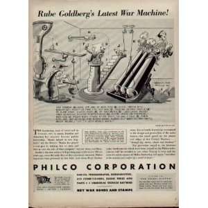 Rube Goldbergs Latest War Machine Drawn for Philco by Rube Goldberg 