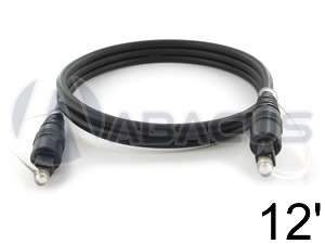   Digital Audio Optical Fiber Optic Cable SPDIF S/PDIF 12ft Cord 12 ft