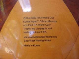 FIFA World Cup 2002 Wooden Soccer Ball w/ Stand.  