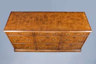 English Antique Style Walnut Six Drawer File Cabinet  
